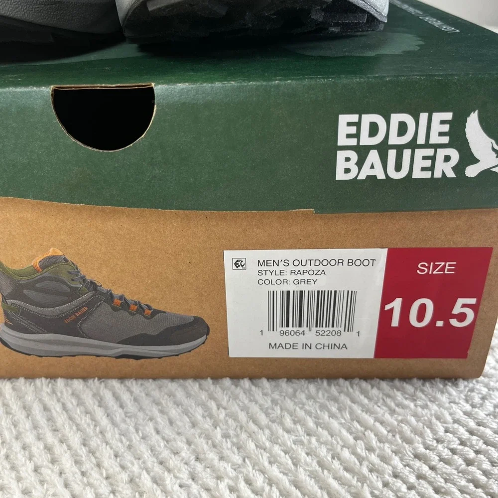 Eddie Bauer Rapoza Mens‎ Outdoor Hiking Boots Grey Orange 10.5 196084522081